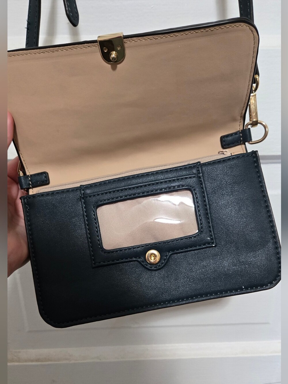 Nine West Quilted Crossbody in Dark Green with Gold Hardware - Picture 4 of 6